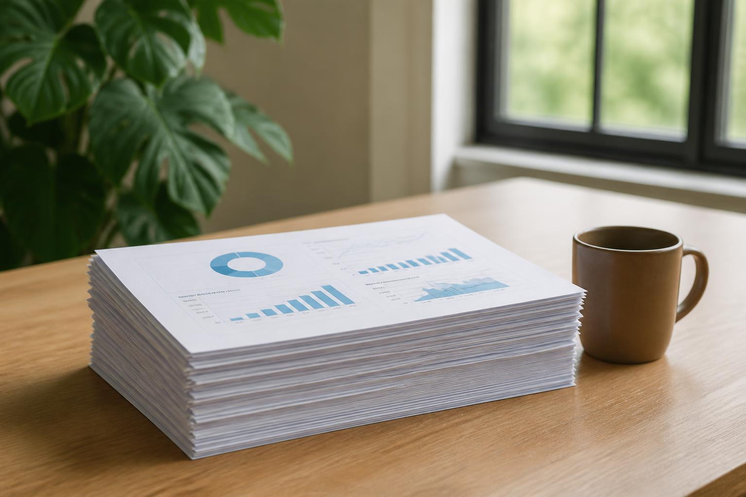 A sleek laptop displaying a professional SEO audit report on a clean, minimalist desk workspace
